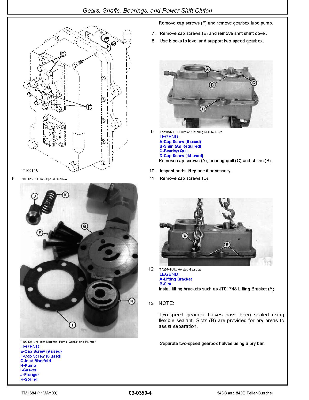 John Deere 643G and 843G Wheeled Feller Bunchers Repair Manual TM1684 (2)