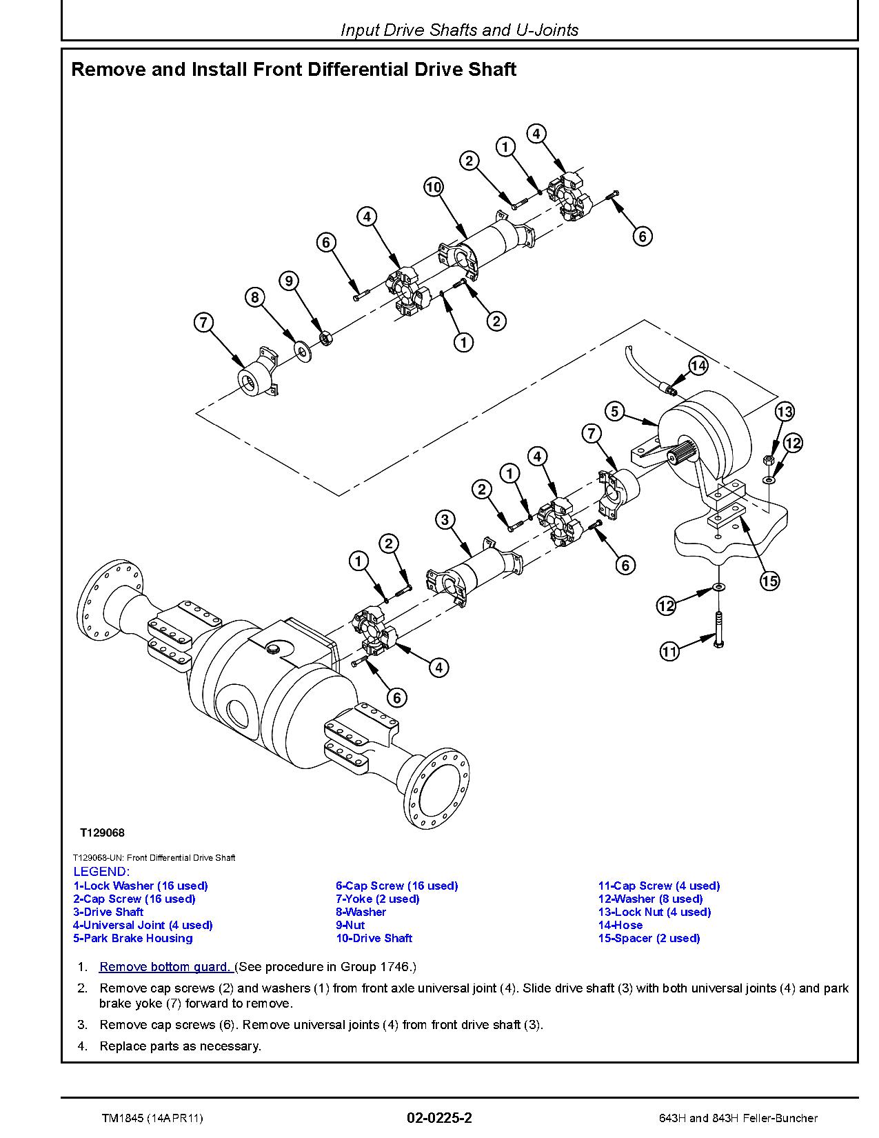 John Deere 643H 843H Wheeled Feller Bunchers Repair Manual TM1845 (2)