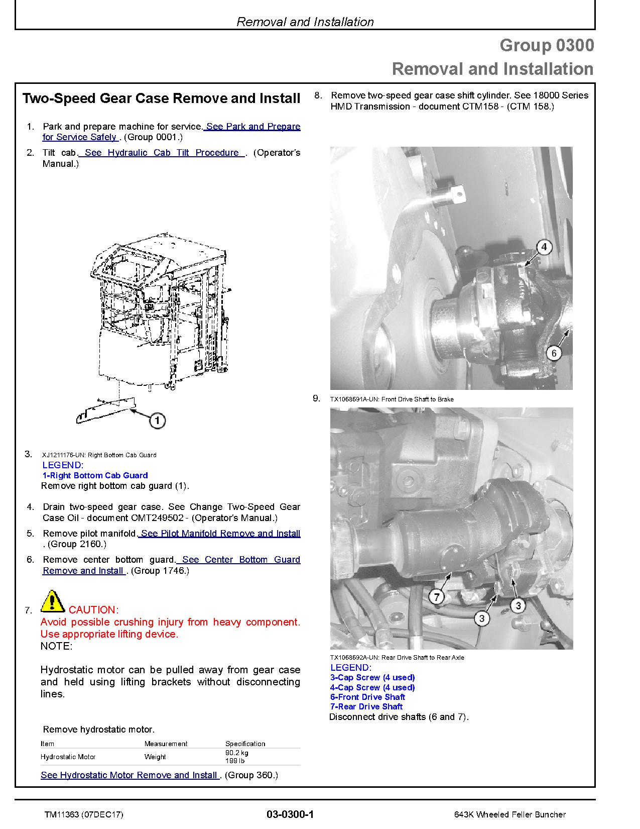 John Deere 643K Wheeled Feller Bunchers Repair Manual TM11363 (3)