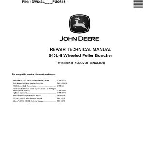 John Deere 643L II SWheeled Feller Bunchers Repair Manual TM14328X19 (1)