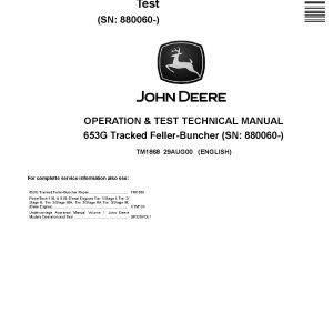 John Deere 653G Tracked Feller Bunchers Operation Test Manual TM1868 (1)