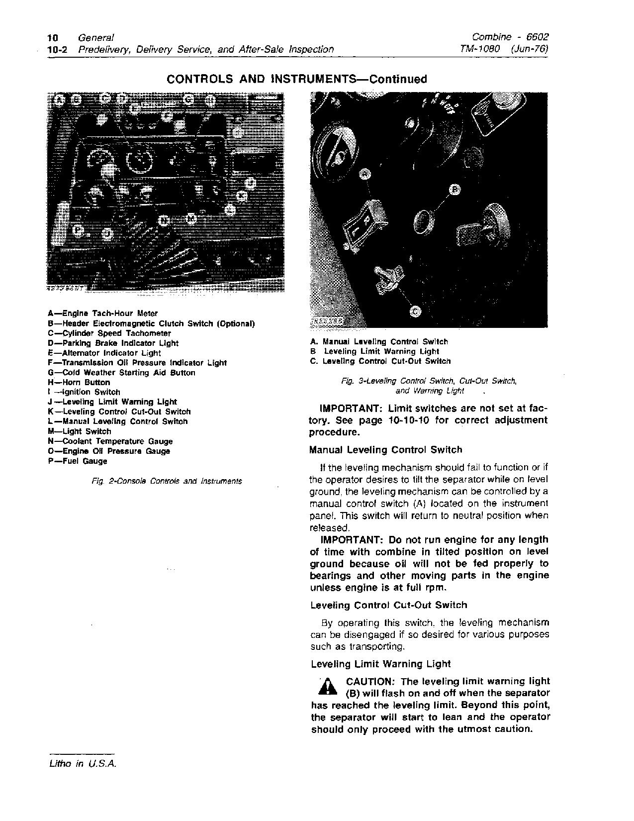 John Deere 6601 6602 Combines Technical Manual TM1080 (2)