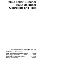 John Deere 690D 690DLC Excavators 699D Feller Bunchers 699D Harvesters Operation Test Manual TM1387 (1)
