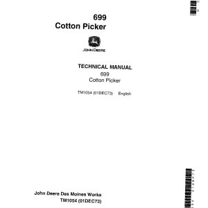 John Deere 699 Cotton Pickers Technical Manual TM1054 (1)