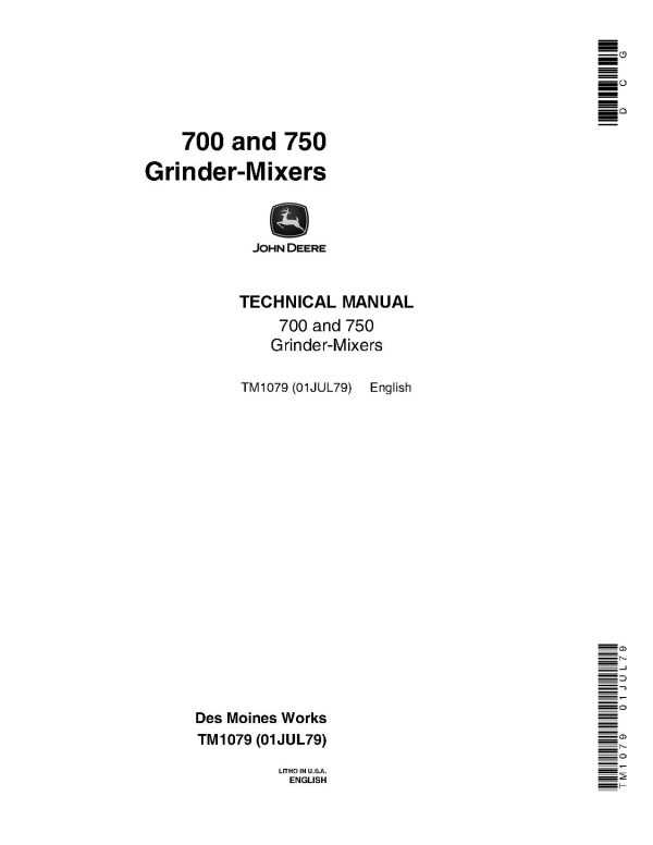 John Deere 700 750 Grinder Mixers Technical Manual TM1079 (1) John Deere 700 750 Grinder Mixers Technical Manual Tm1079 (1)