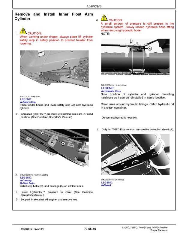 John Deere 730FD 735FD 740FD 745FD Flexible Draper Platforms Repair Manual TM805619 (3)