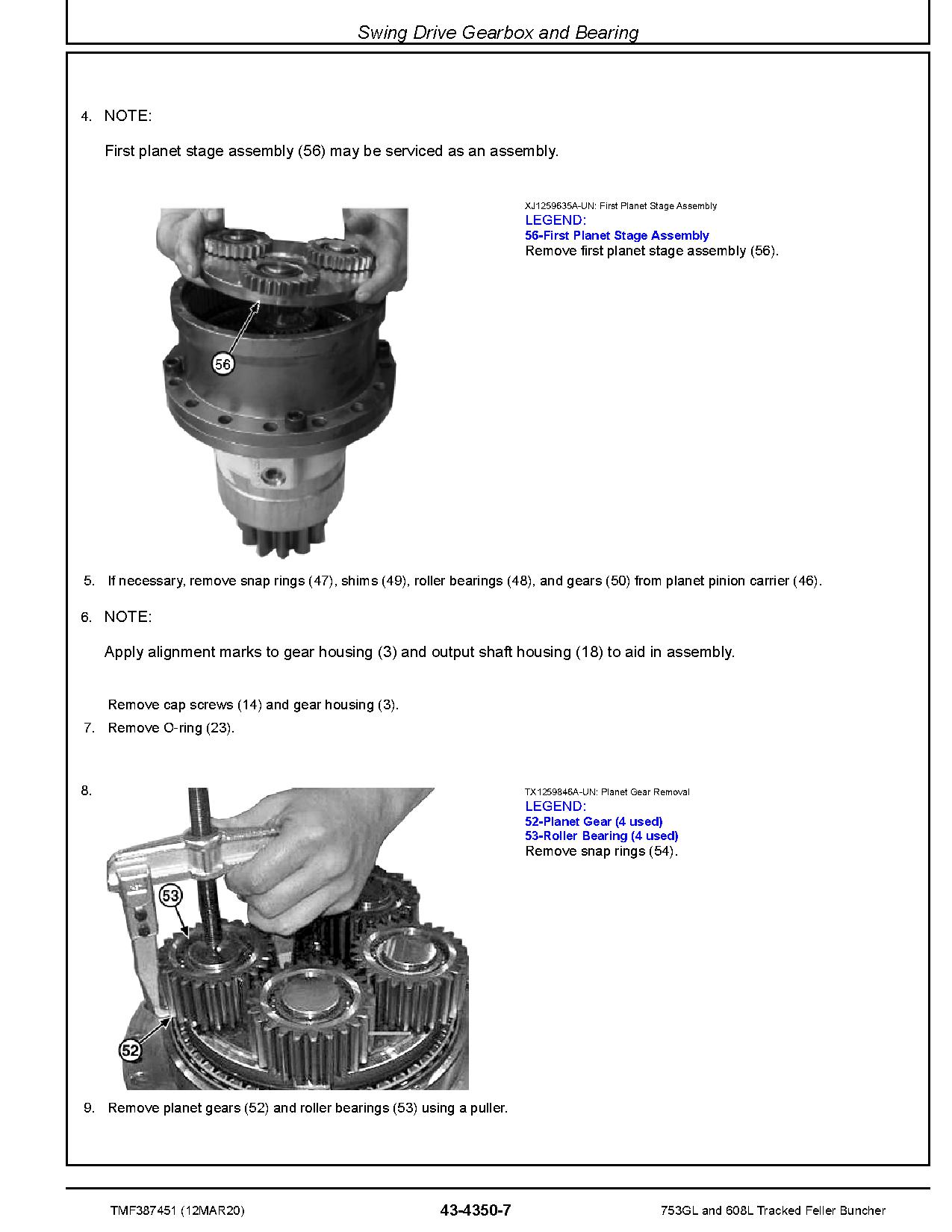 John Deere 753GL TimberJack 608L Tracked Feller Bunchers Repair Manual TMF387451 (4)