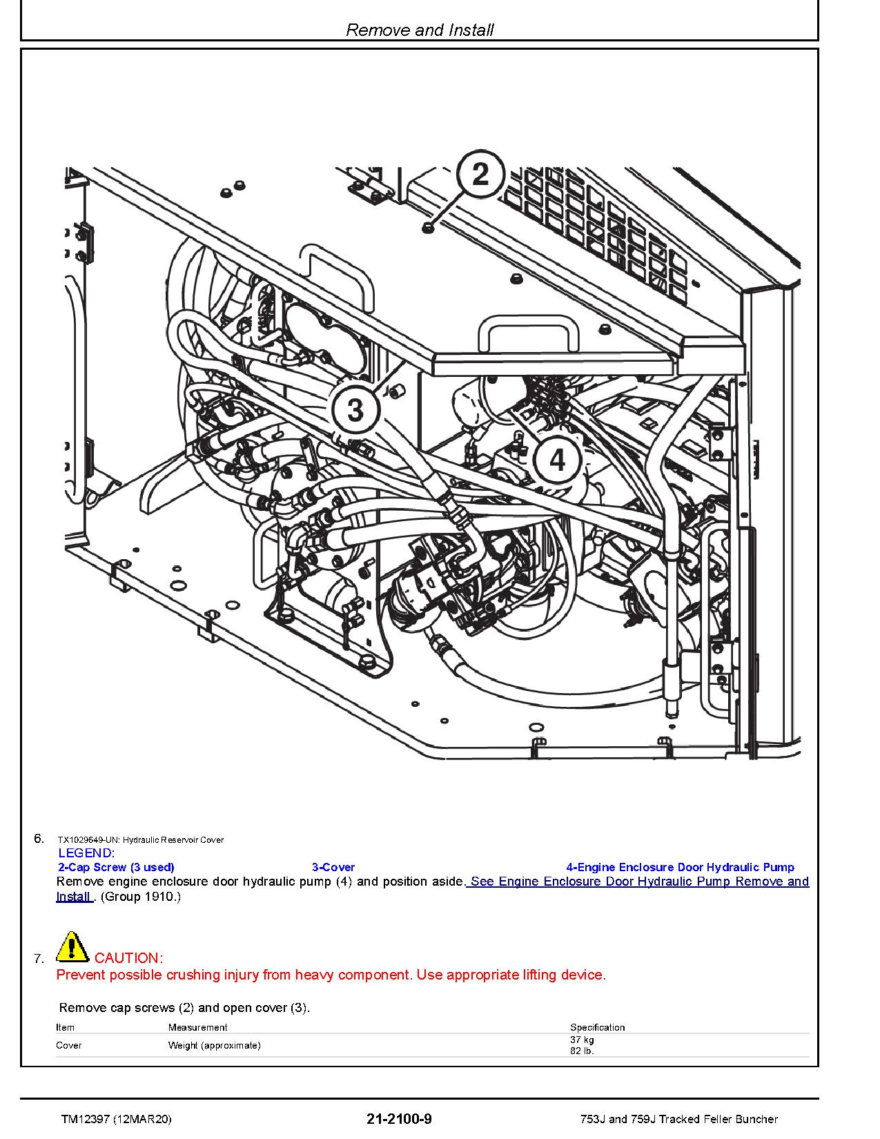 John Deere 753J 759J Tracked Feller Bunchers Repair Manual TM12397 (3)