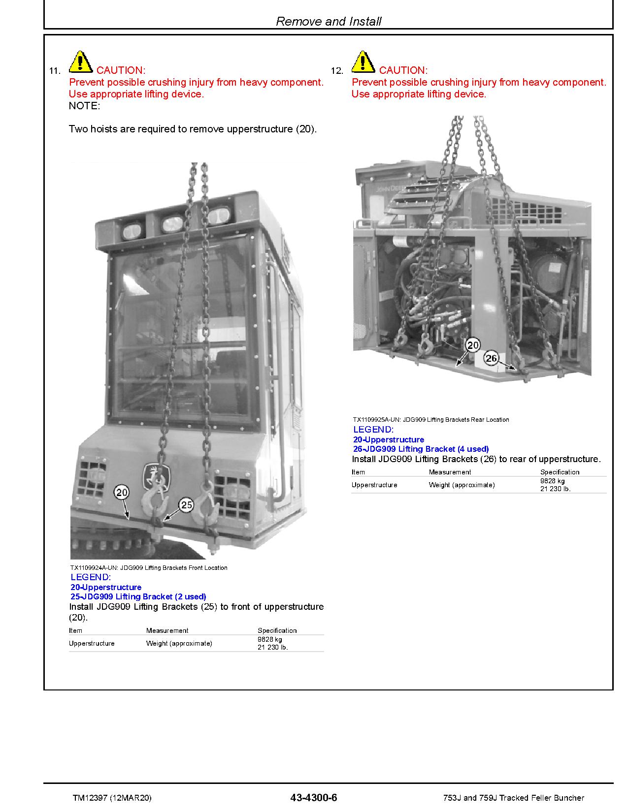 John Deere 753J 759J Tracked Feller Bunchers Repair Manual TM12397 (4)