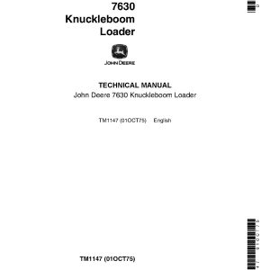 John Deere 7630 Knuckleboom Loaders Technical Manual TM1147 (1)