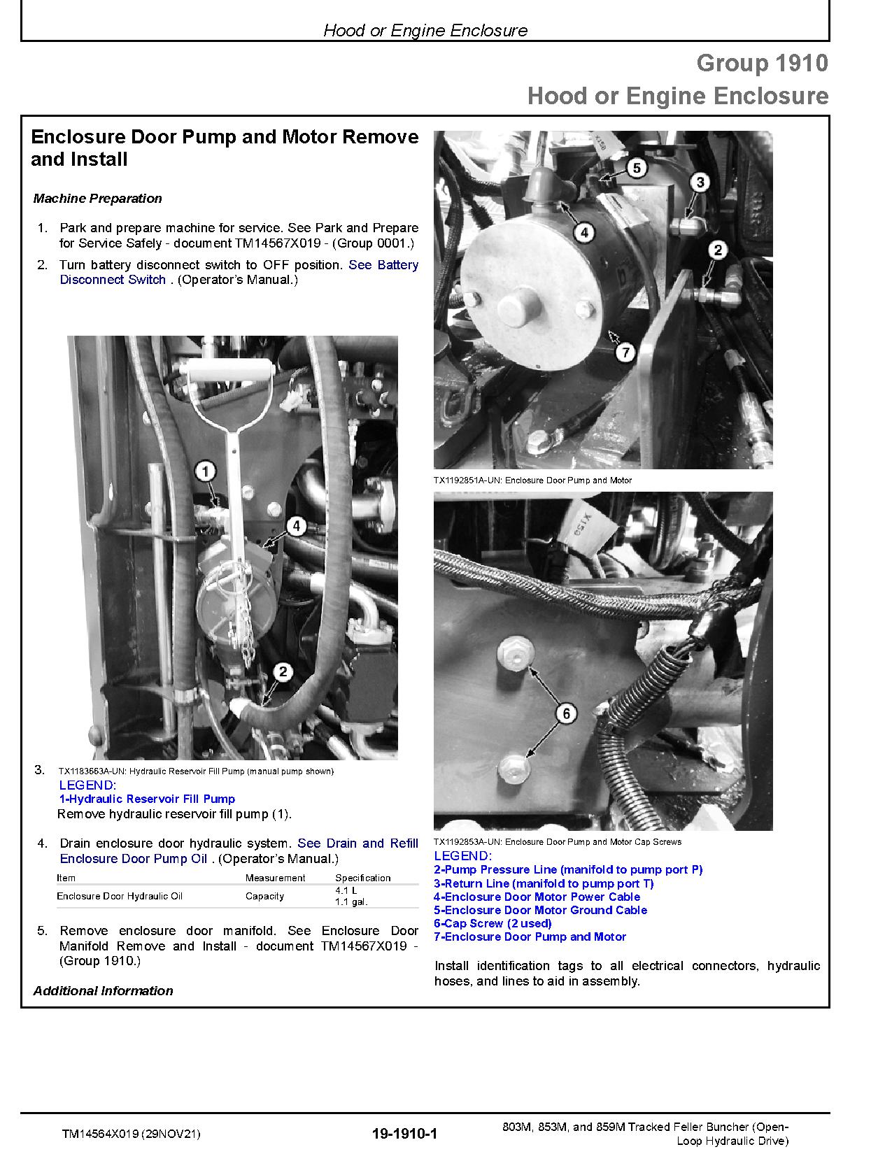 John Deere 803M 853M 859M Open Loop Hydraulic Drive Tracked Feller Bunchers Repair Manual TM14564X019 (3)