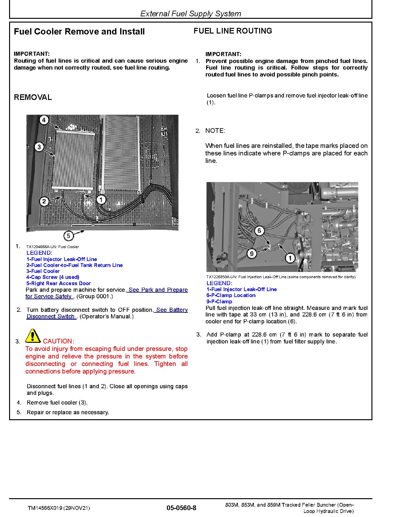 John Deere 803M 853M 859M Open Loop Hydraulic Drive Tracked Feller Bunchers Repair Manual TM14566X019 (2)