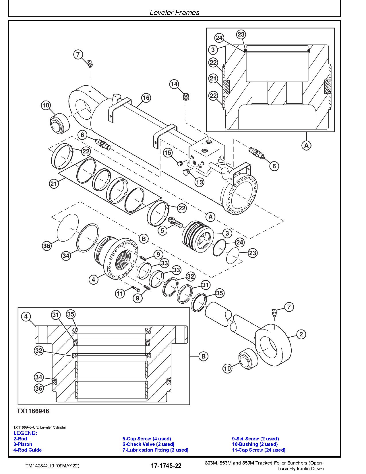John Deere 803M 853M 859M Tracked Feller Bunchers Open Loop Hydraulic Drive Repair Manual TM14084X19 (2)
