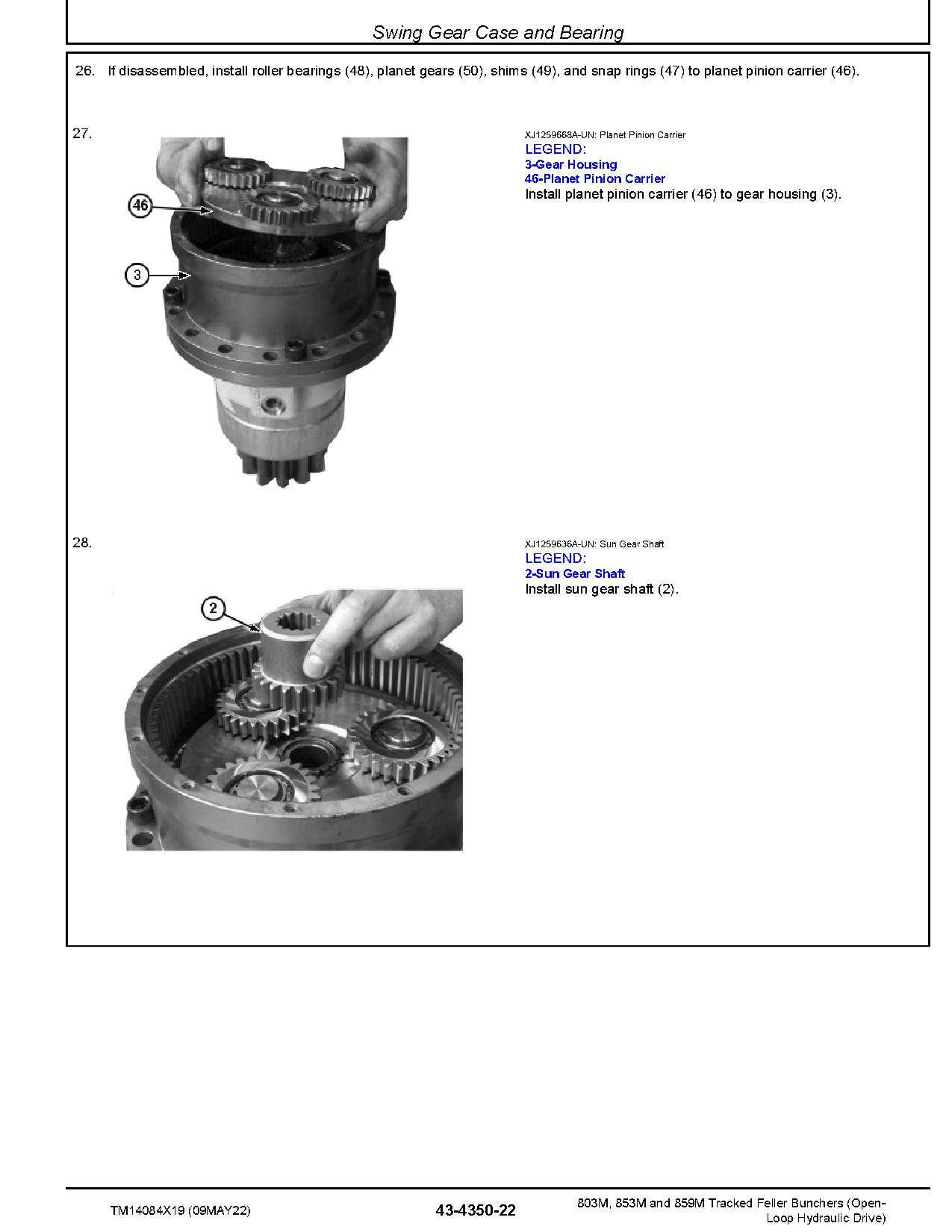 John Deere 803M 853M 859M Tracked Feller Bunchers Open Loop Hydraulic Drive Repair Manual TM14084X19 (4)
