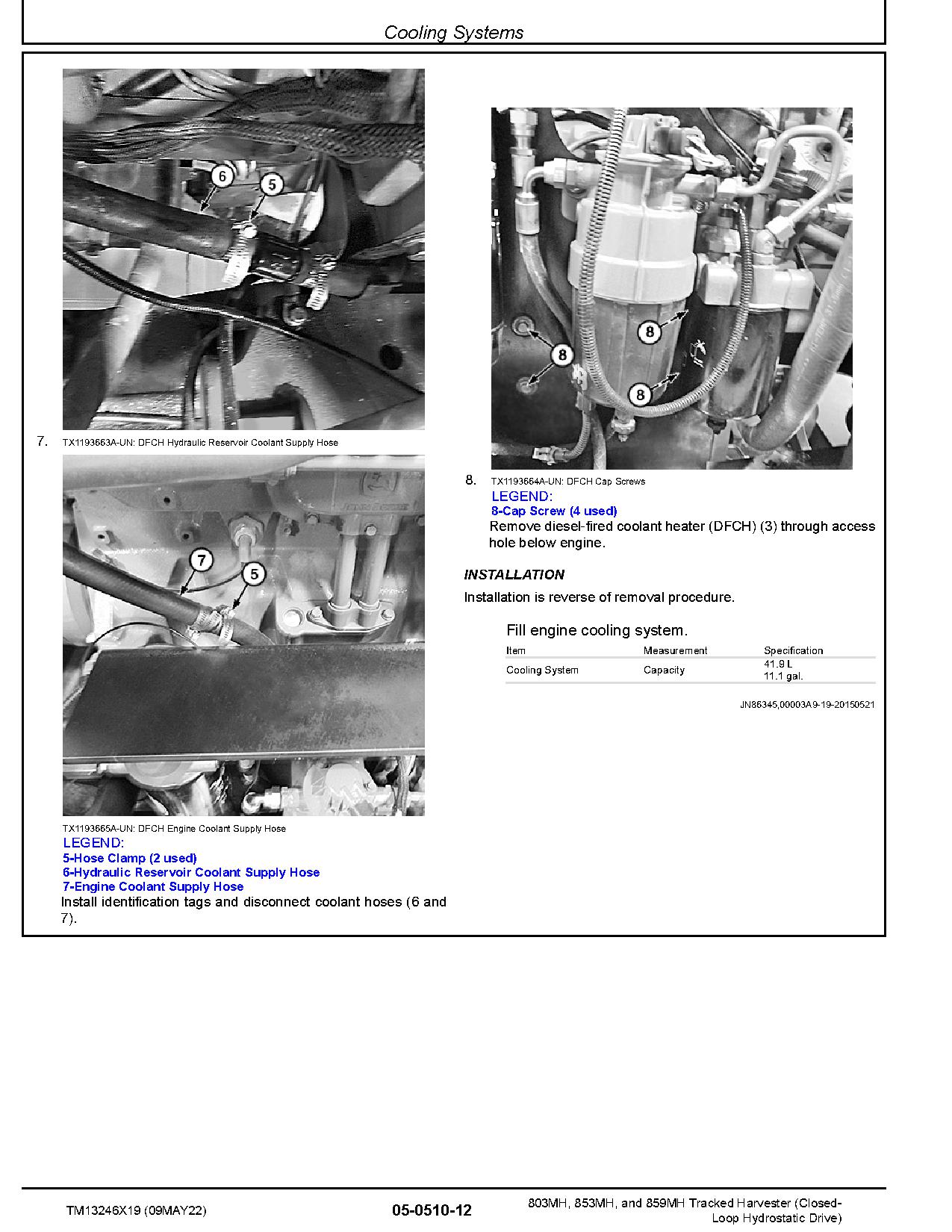 John Deere 803MH 853MH 859MH Closed Loop Hydrostatic Drive Tracked Harvesters Repair Manual TM13246X19 (2)
