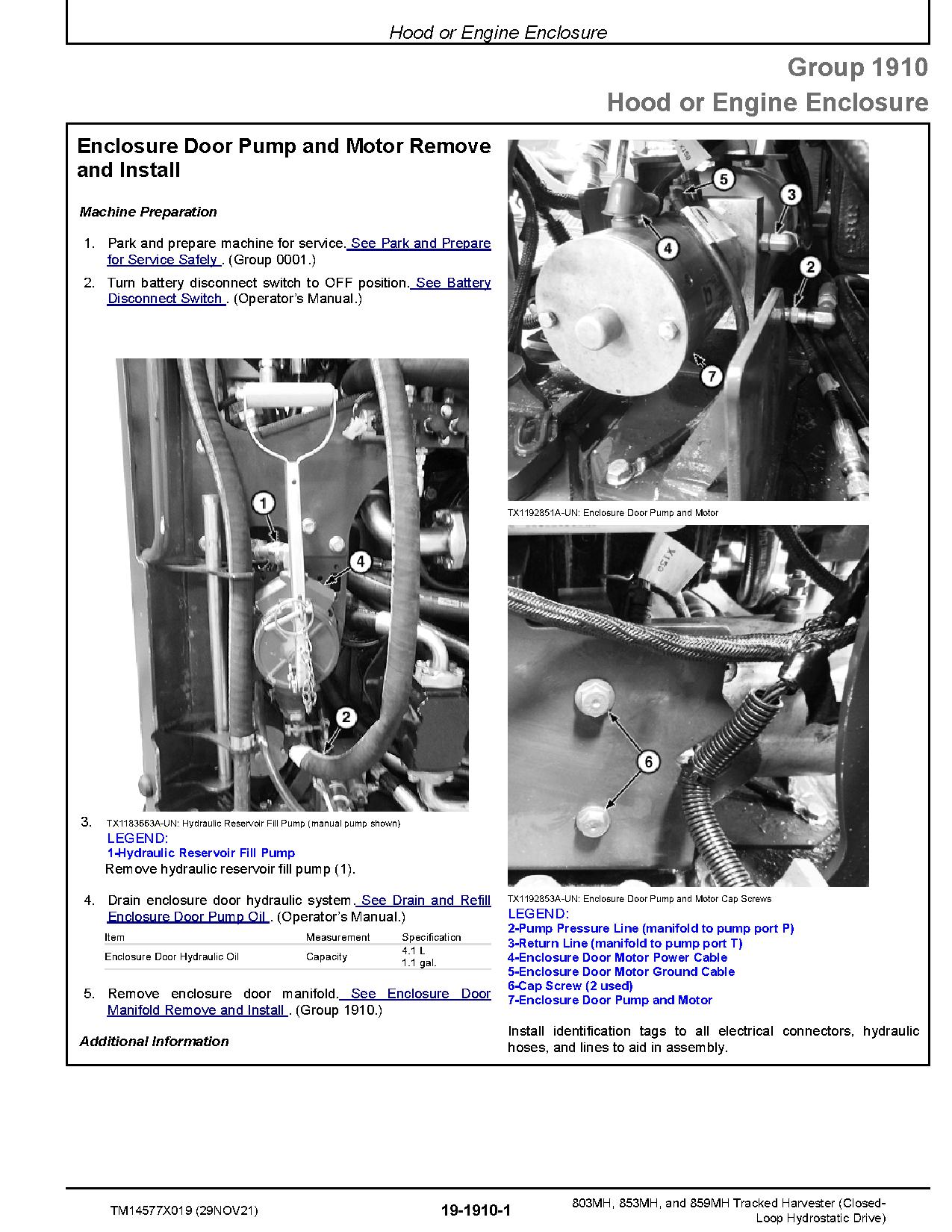 John Deere 803MH 853MH 859MH Closed Loop Hydrostatic Drive Tracked Harvesters Repair Manual TM14577X019 (4)