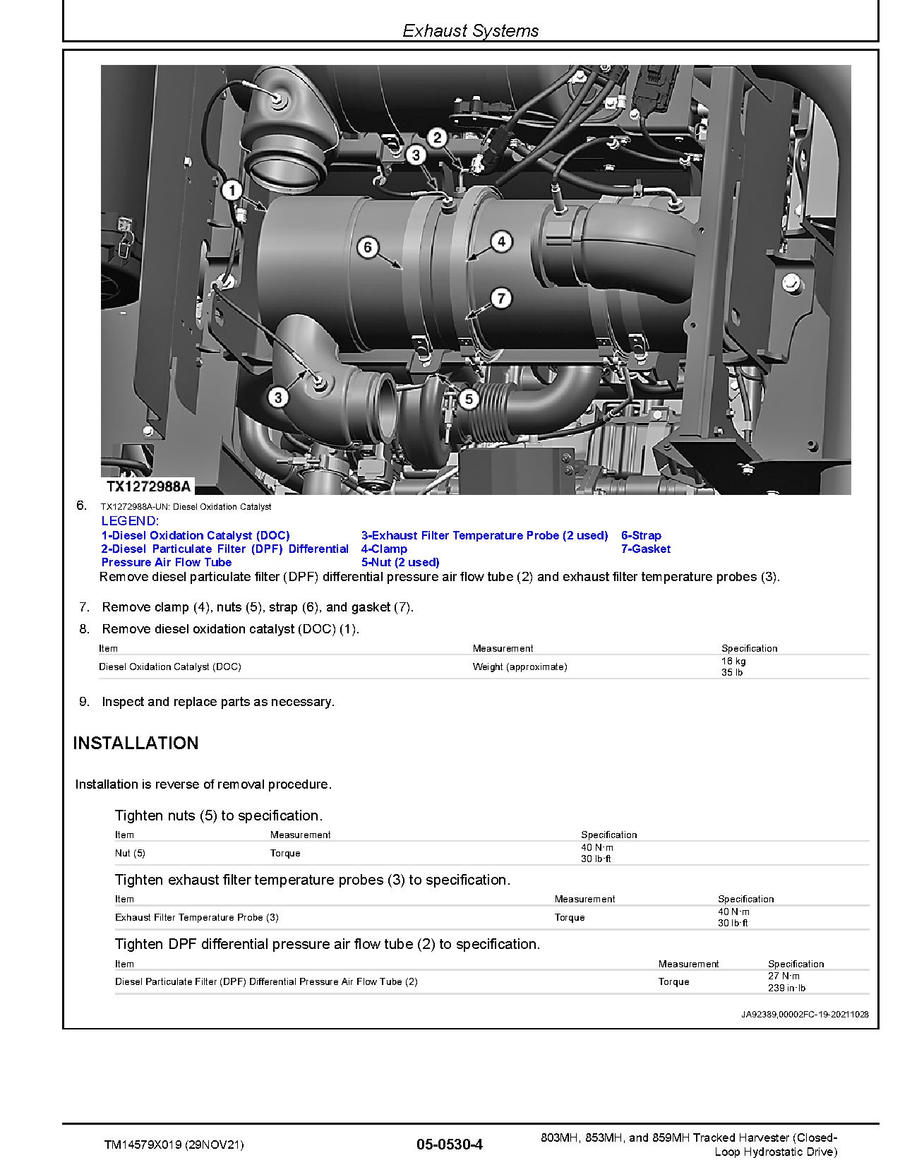 John Deere 803MH 853MH 859MH Closed Loop Hydrostatic Drive Tracked Harvesters Repair Manual TM14579X019 (2)