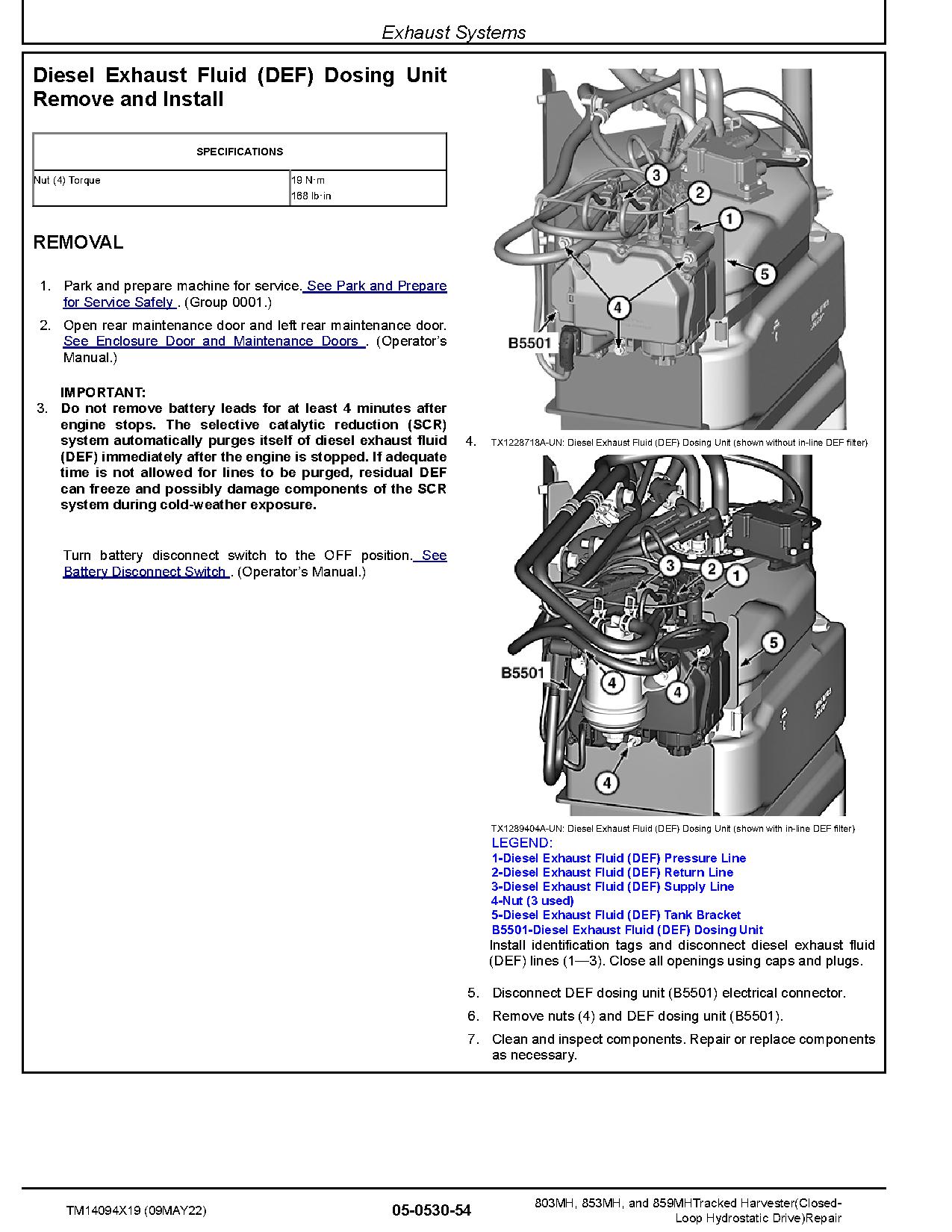 John Deere 803MH 853MH 859MH Harvesters Closed Loop Hydrostatic Drive Repair Manual TM14094X19 (2)