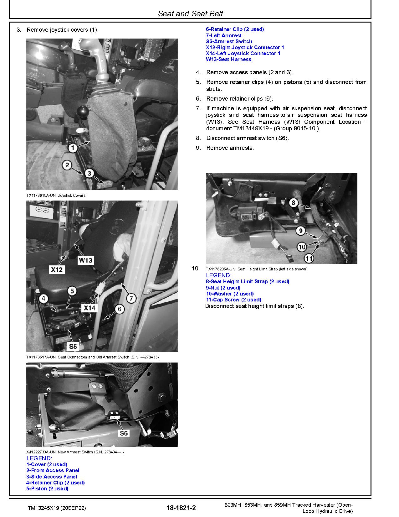 John Deere 803MH 853MH 859MH Open Loop Hydraulic Drive Tracked Harvesters Repair Manual TM13245X19 (2)