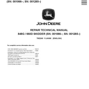 John Deere 848G TimberJack 660D Skidders Repair Manual TM2249 (1)