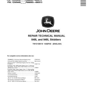 John Deere 848L 948L Grapple Skidders Repair Manual TM13138X19 (1)