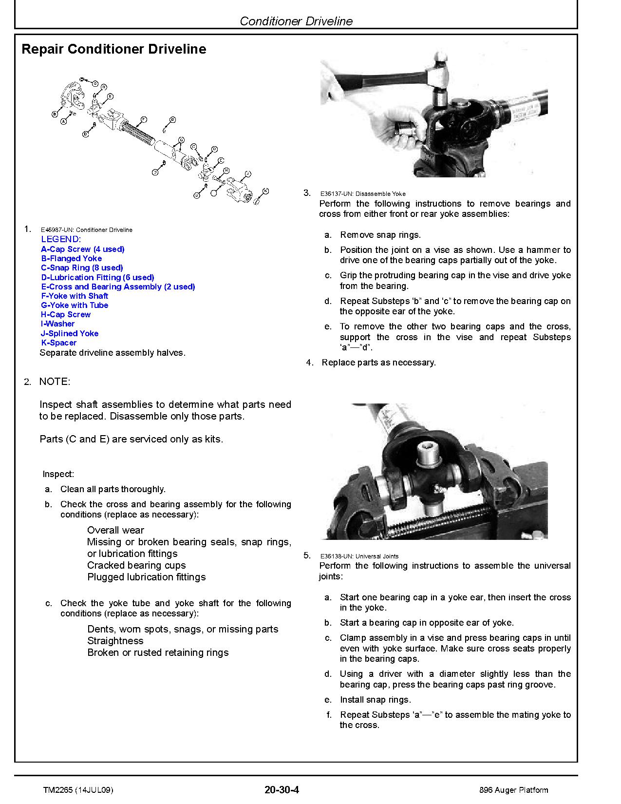 John Deere 896 Auger Platforms Technical Manual TM2265 (2)