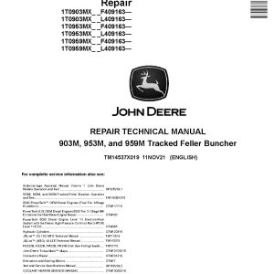 John Deere 903M 953M 959M Tracked Feller Bunchers Repair Manual TM14537X019 (1)