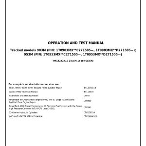 John Deere 903M 953M Tracked Feller Bunchers Operation Test Manual TM13232X19 (1)