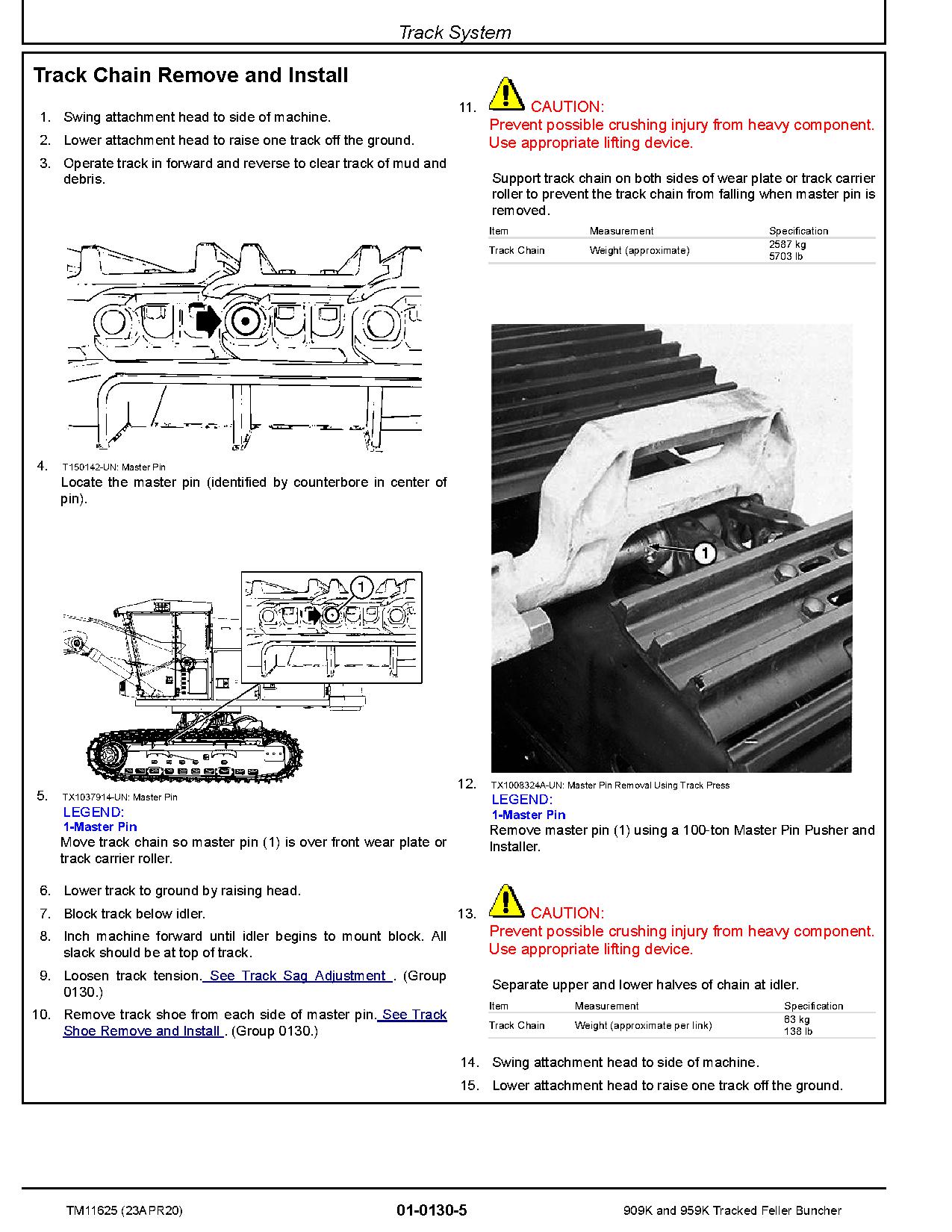 John Deere 909K 959K Tracked Feller Bunchers Repair Manual TM11625 (2)
