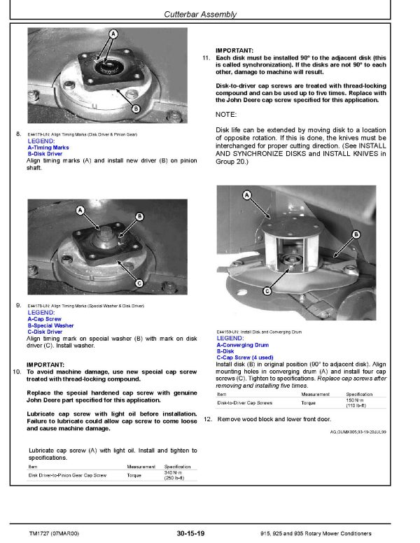 John Deere 915 925 935 Rotary Mower Conditioners Technical Manual TM1727 (3)