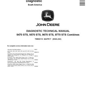 John Deere 9470 9570 9670 9770 STS Combines Diagnostic Manual TM800119 (1)