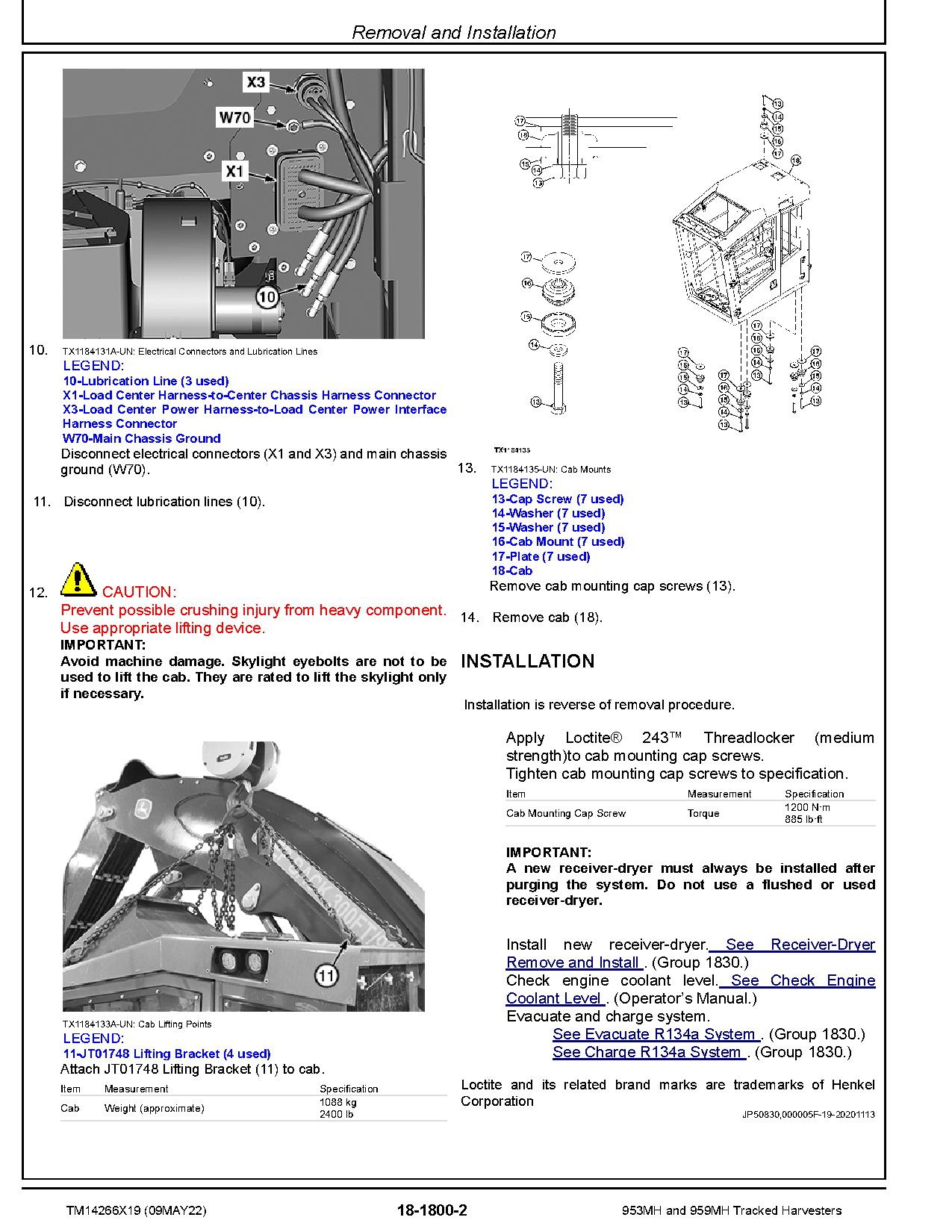 John Deere 953MH 959MH Tracked Harvesters Repair Manual TM14266X19 (2)