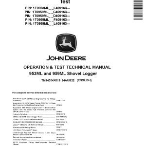 John Deere 953ML 959ML Shovel Loggers Operation Test Manual TM14554X019 (1)