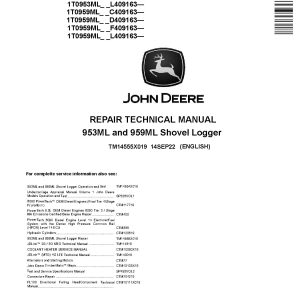 John Deere 953ML 959ML Shovel Loggers Repair Manual TM14555X019 (1)