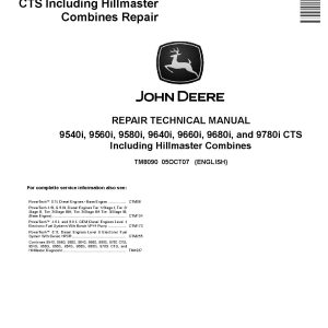 John Deere 9540i 9560i 9580i 9640i 9660i 9680i 9780i Combines Repair Manual TM8090 (1)