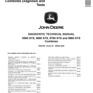 John Deere 9560 9660 9760 9860 STS Combines Diagnostic Manual TM2182 (1)