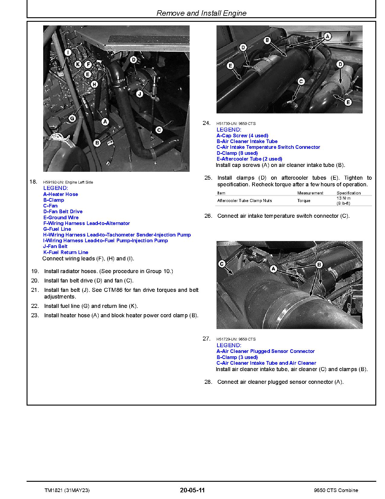 John Deere 9650 CTS Combines Repair Manual TM1821 (2)