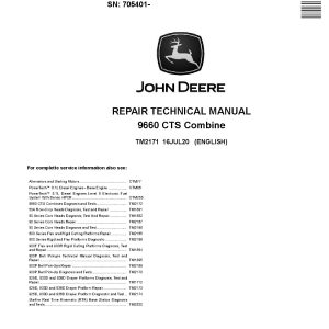 John Deere 9660 CTS Combines Repair Manual TM2171 (1)