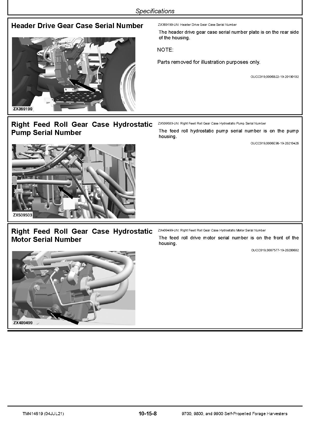 John Deere 9700 9800 9900 Self Propelled Forage Harvesters Repair Manual TM414619 (2)