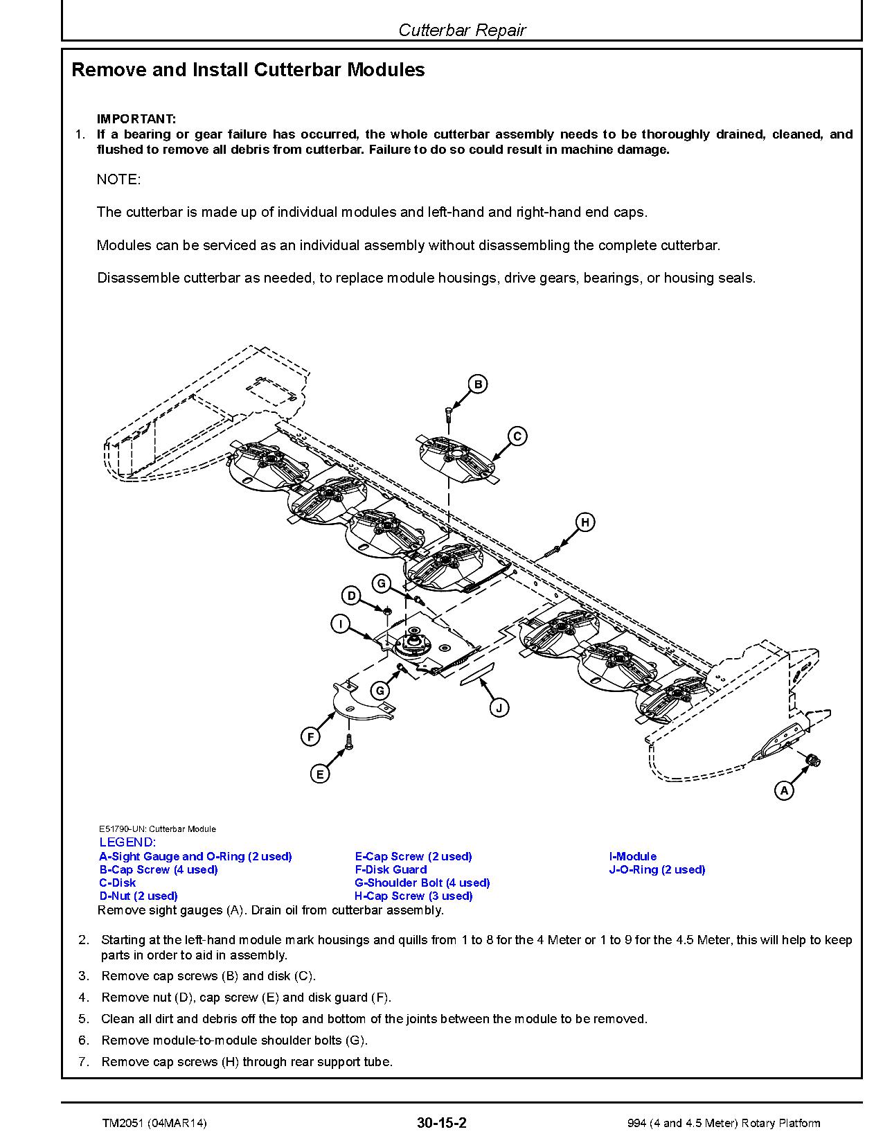 John Deere 994 4 and 4.5 Meter Rotary Platforms Technical Manual TM2051 (3)