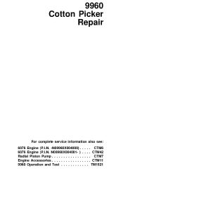 John Deere 9960 Cotton Pickers Repair Manual TM1448 (1)