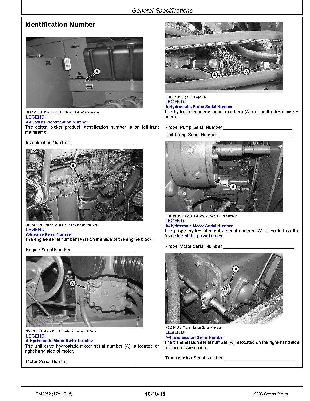 John Deere 9996 Cotton Pickers Repair Manual TM2252 (2)