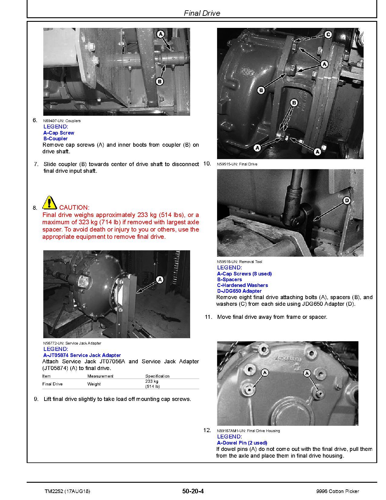 John Deere 9996 Cotton Pickers Repair Manual TM2252 (4)
