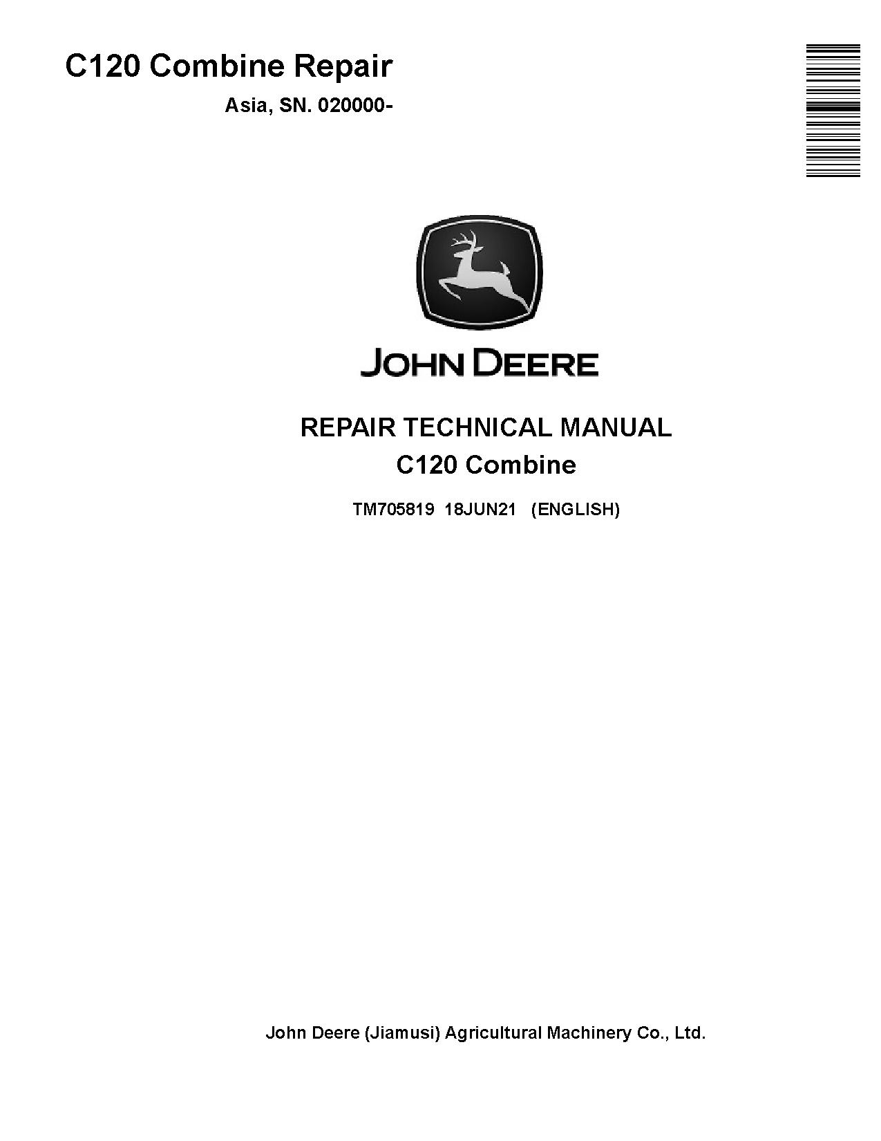 John Deere C120 Combines Repair Manual TM705819 (1)