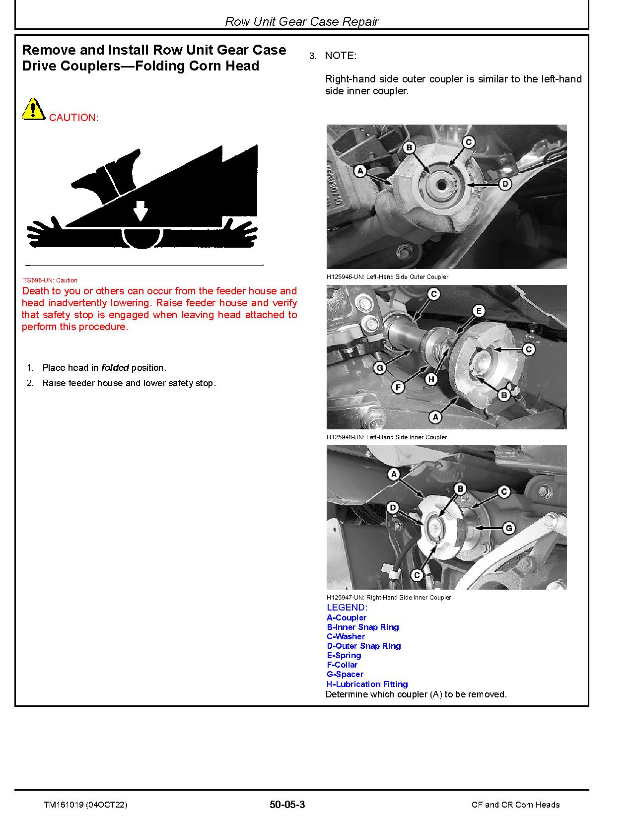 John Deere C12F C12R C16F C16R C18F C18R C6R C8R incl. StalkMaster Corn Heads Repair Manual TM161019 (3)