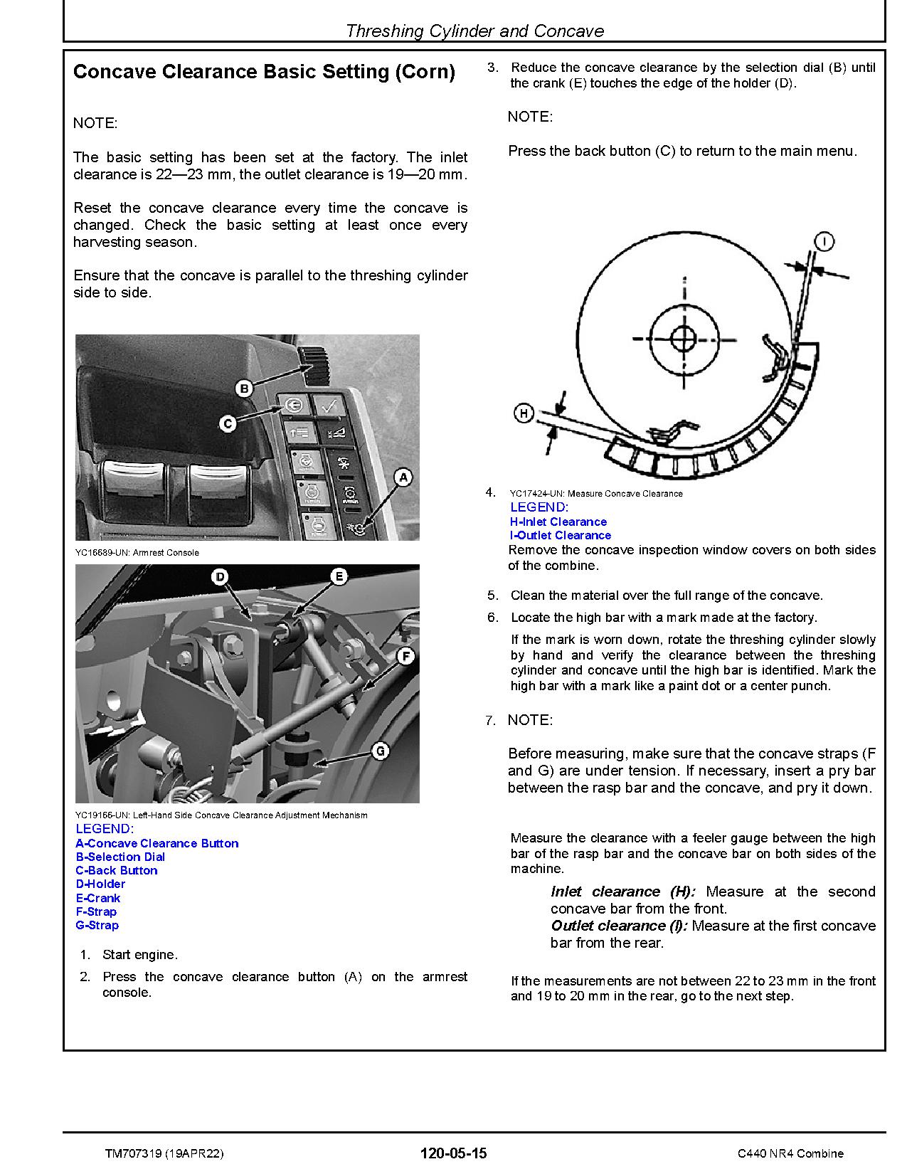 John Deere C2 400 C440 NR4 Combines Repair Manual TM707319 (4)