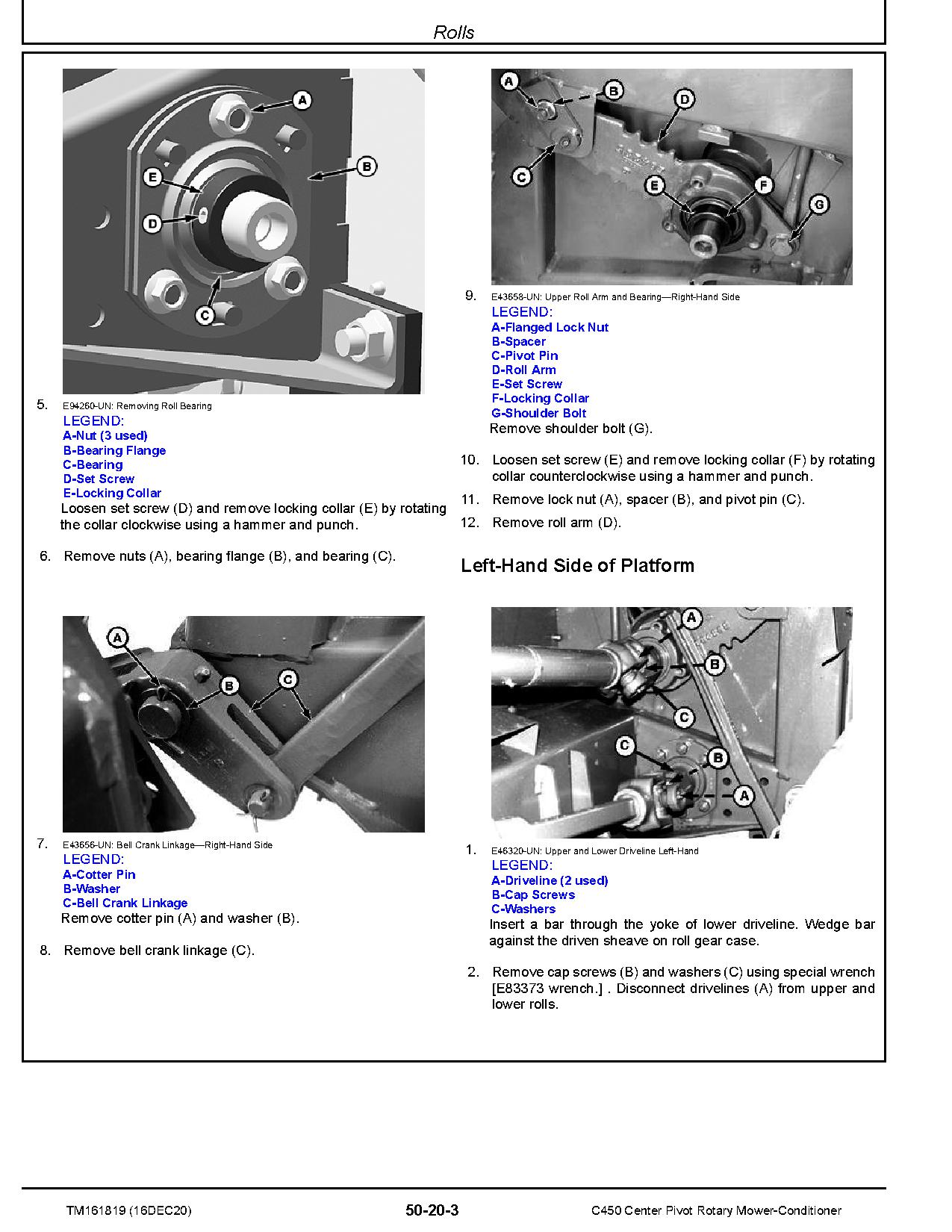 John Deere C450 Center Pivot Rotary Mower Conditioners Repair Manual TM161819 (3)