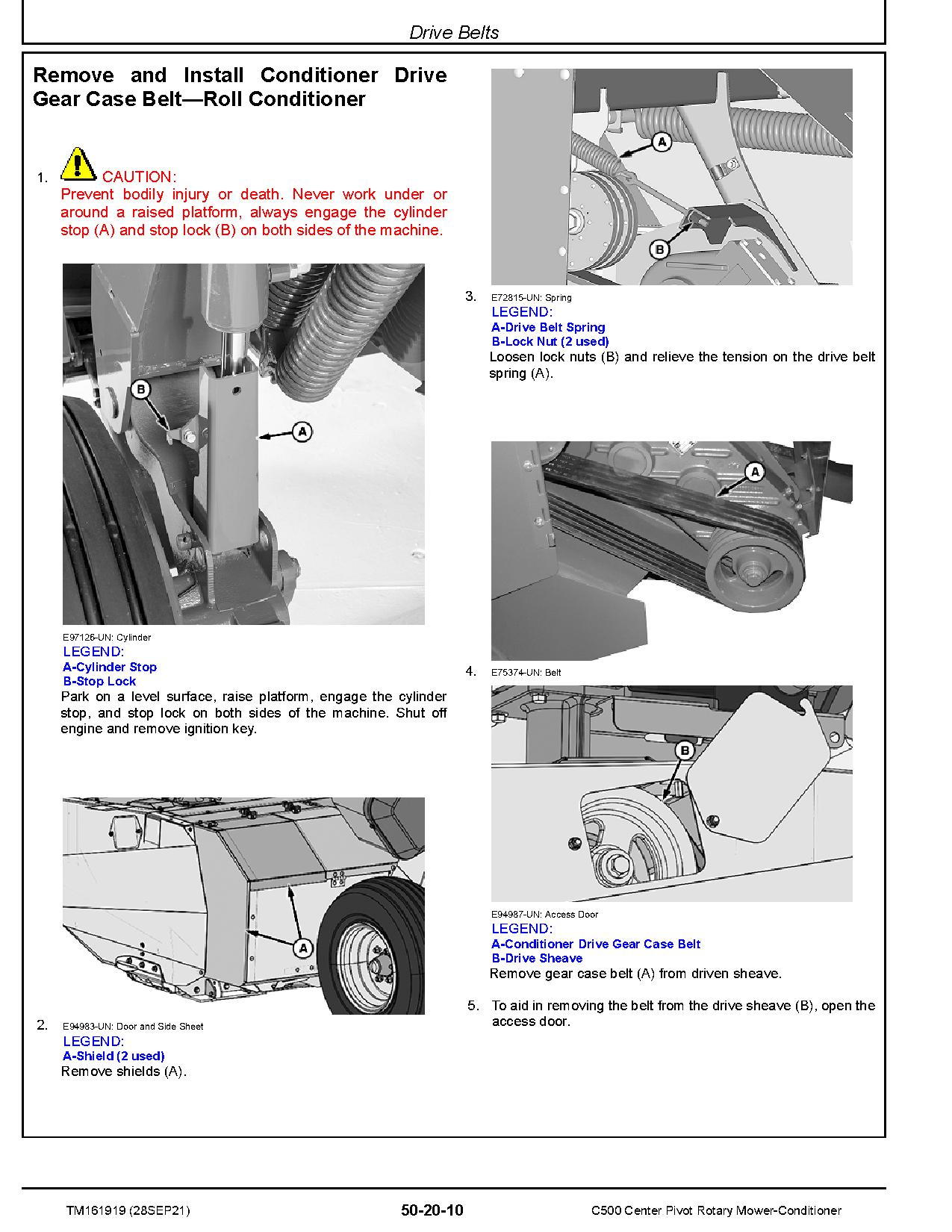 John Deere C500 Center Pivot Rotary Mower Conditioners Repair Manual TM161919 (3)