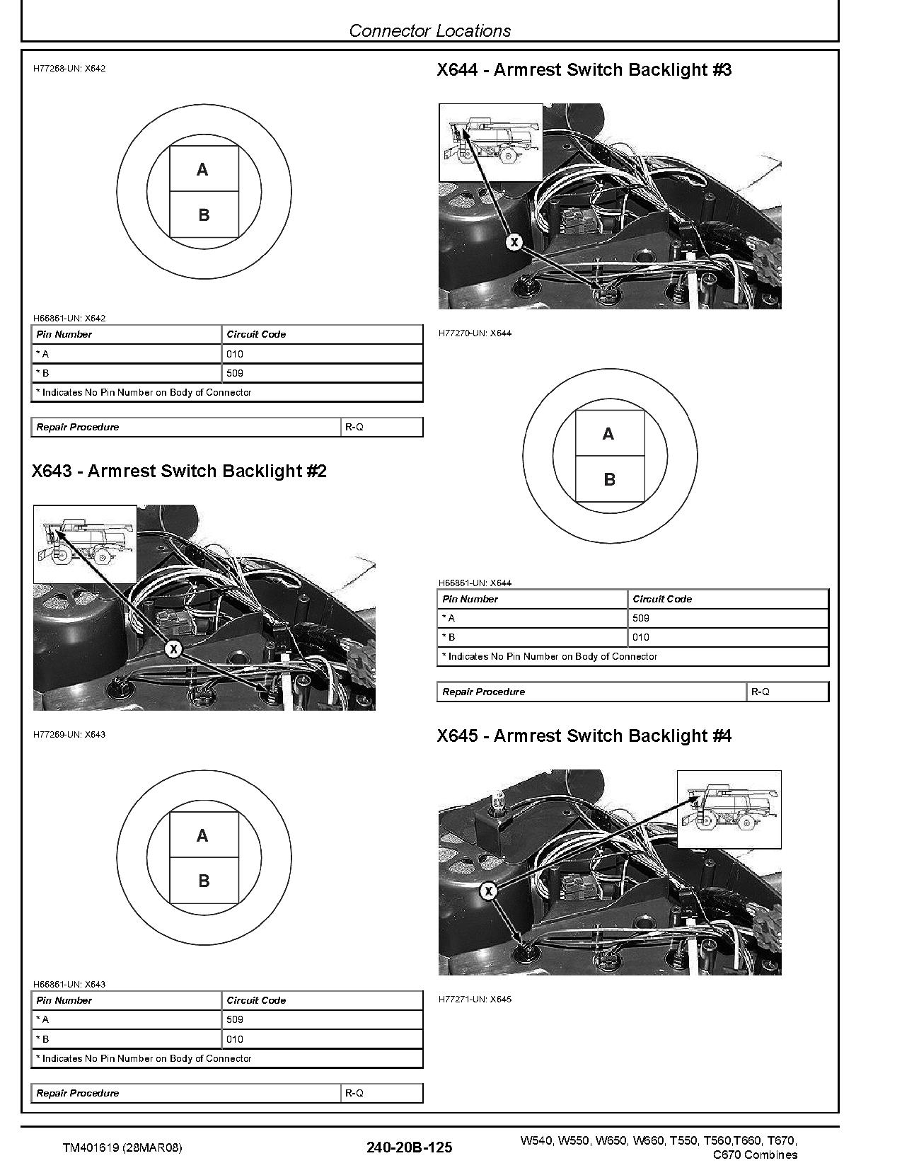 John Deere C670 T550 T560 T660 T670 W540 W550 W650 and W660 Combines Diagnostic Manual TM401619 (2)