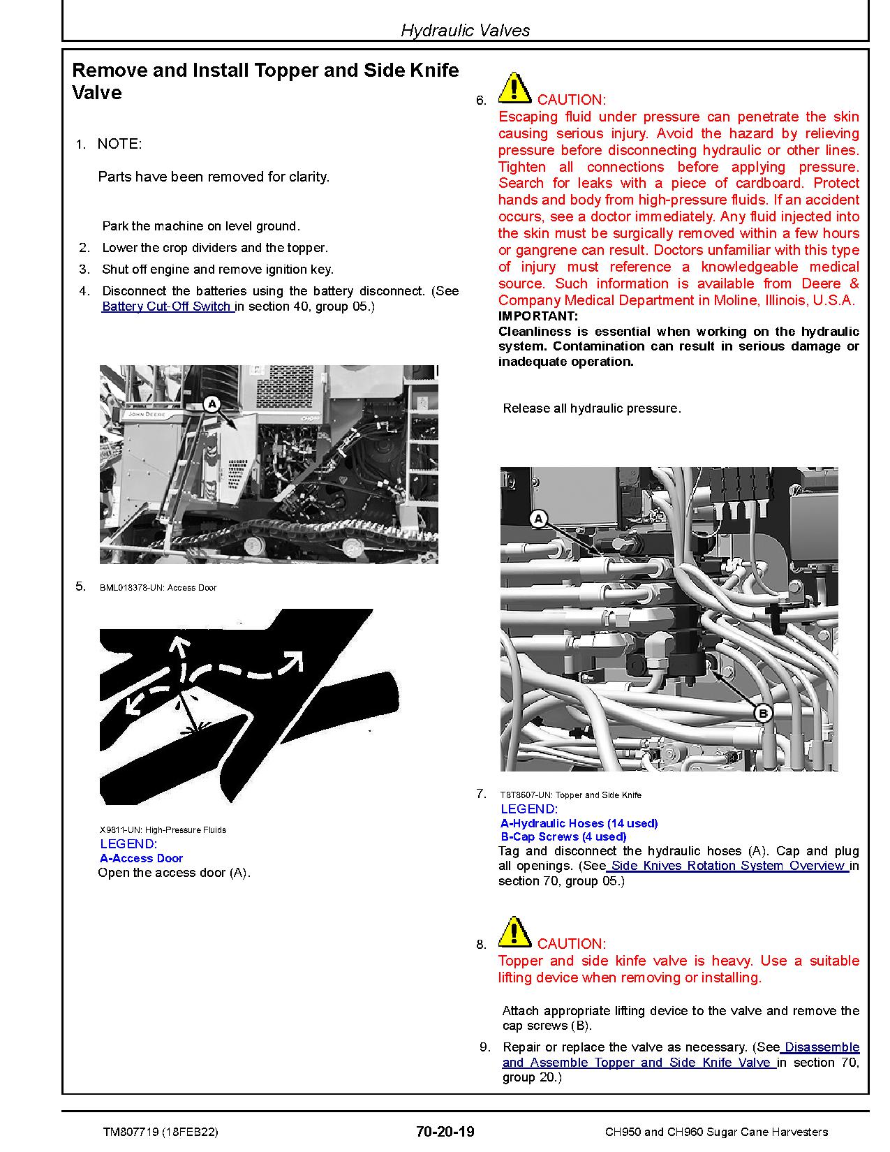 John Deere CH950 CH960 Sugar Cane Harvesters Repair Manual TM807719 (3)